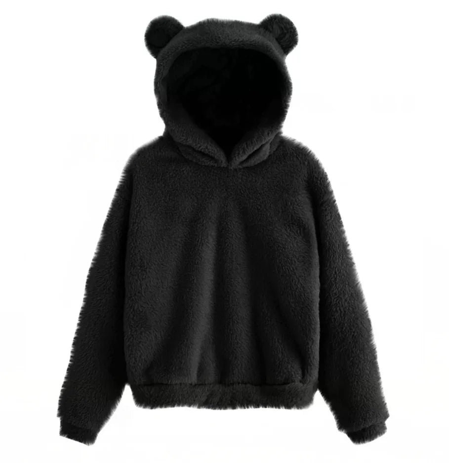 Cozy Plush Rabbit Ear Hoodie Sweatshirt