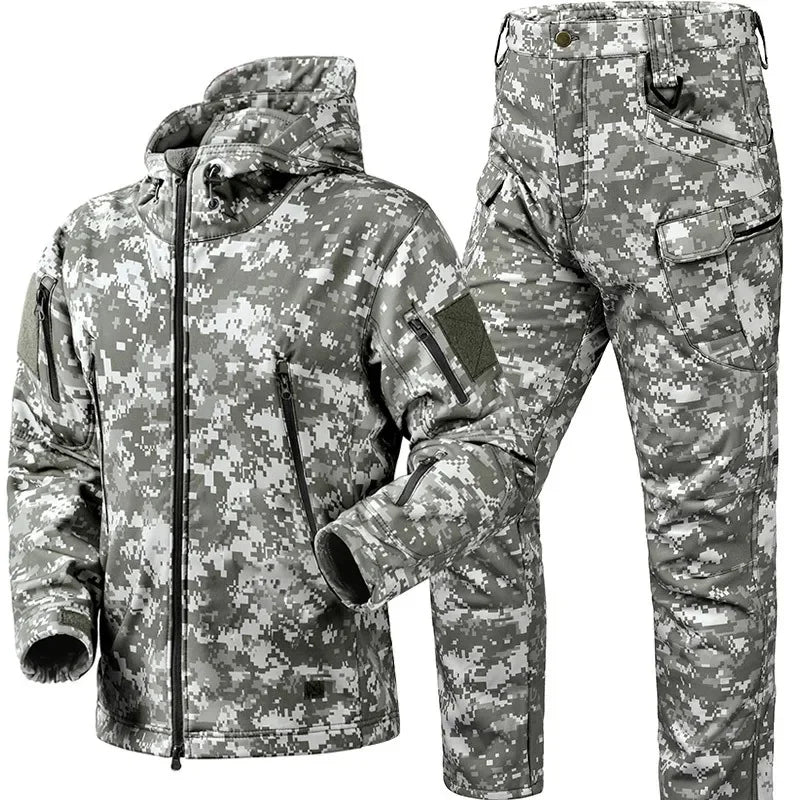 Camouflage Shark Skin Fleece Lined Soft Shell Set