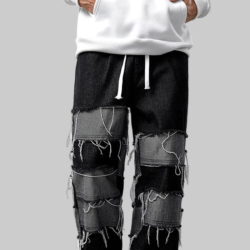 Y2K Whiskered Spliced Jeans