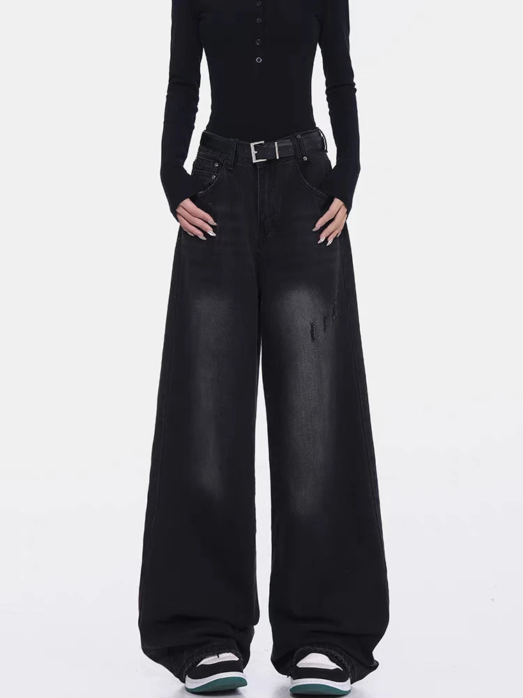 Street Style High Waist Wide-leg Jeans
