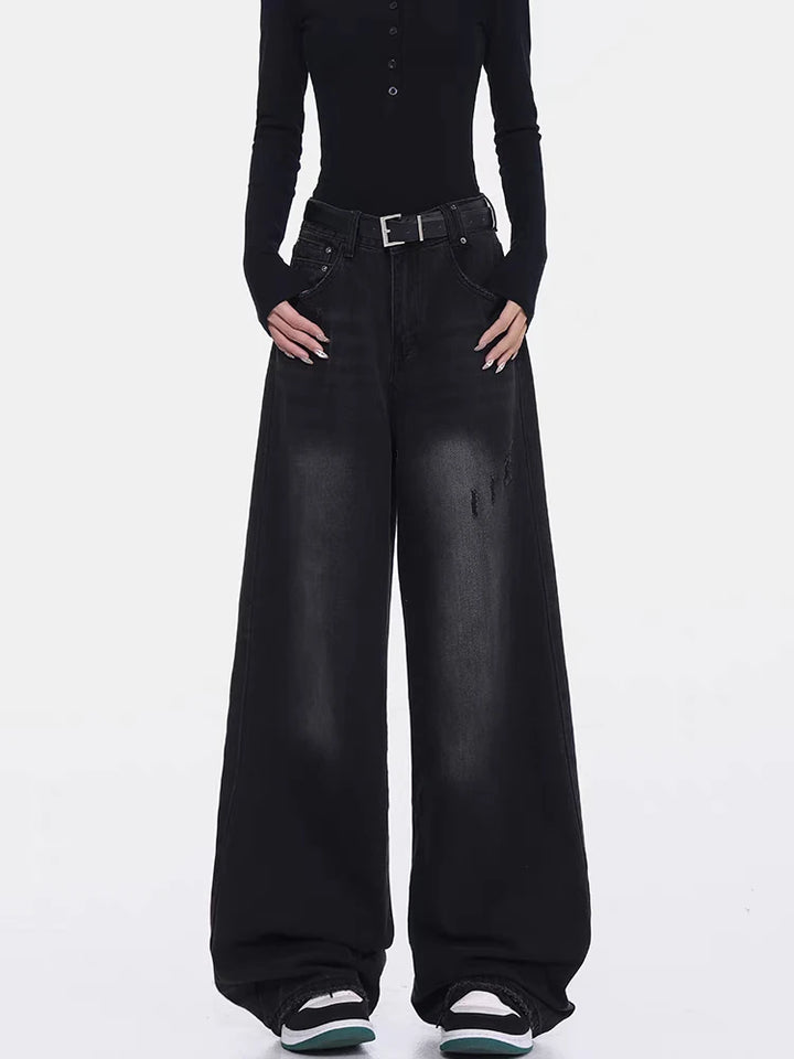 Street Style High Waist Wide-leg Jeans