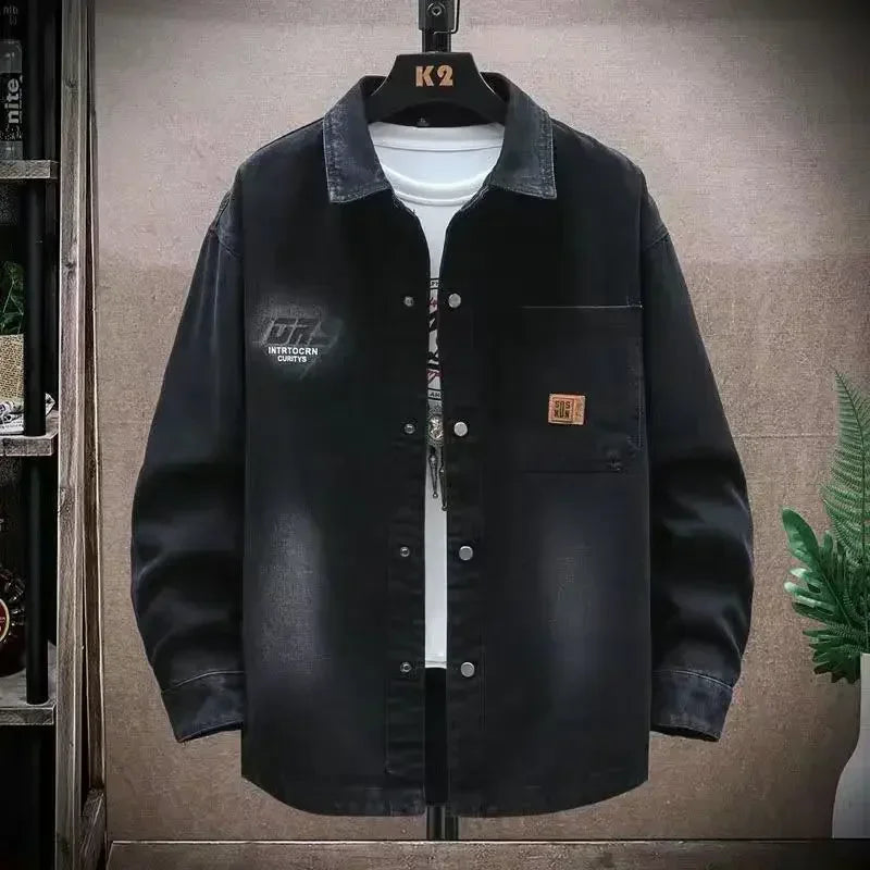 Printed Denim Cowboy Winter Shirt