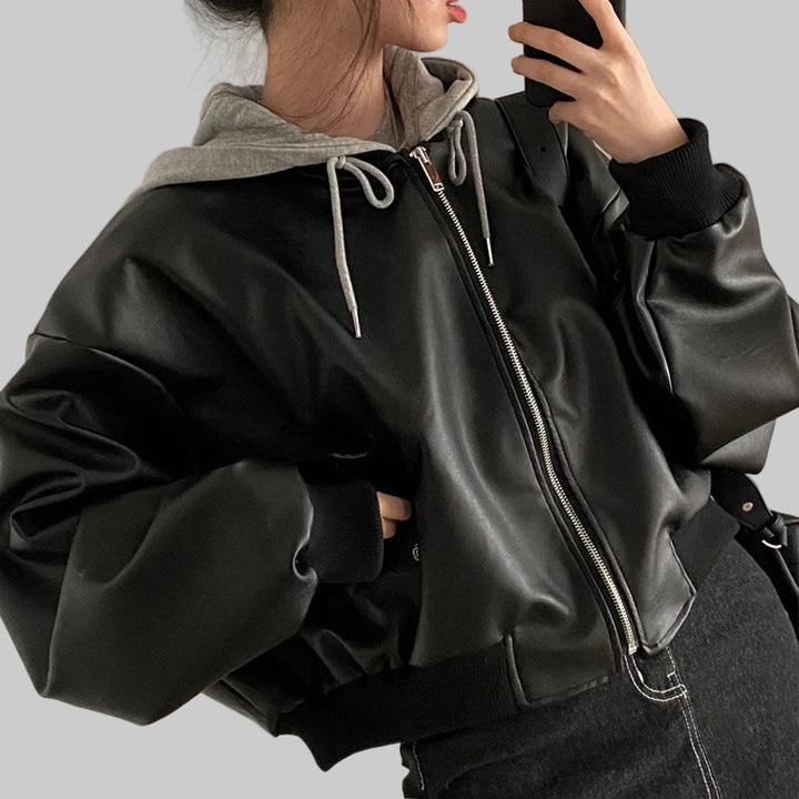 American Patchwork PU Leather Jacket
