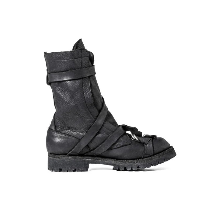 YMT Retro Motorcycle Real Leather Strap Boots