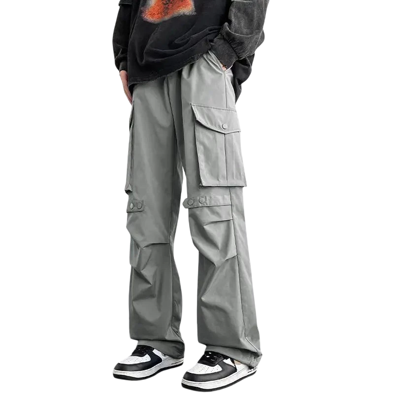 High-Waisted Elastic Cargo Pants