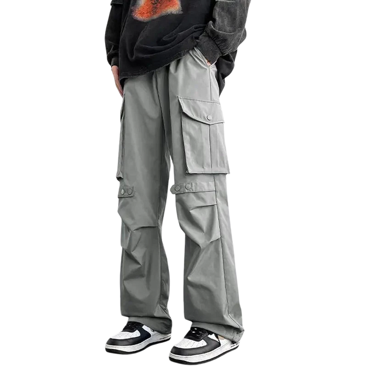 High-Waisted Elastic Cargo Pants