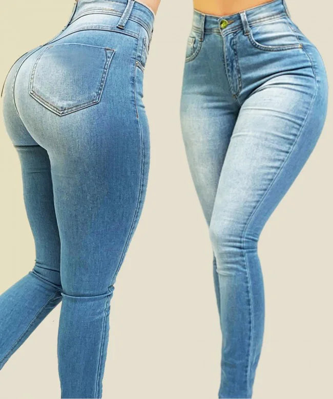 Sexy High-Waisted Slim Shaping Denim Jeans