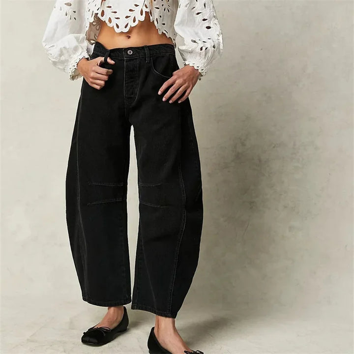 American Style Knee Splicing Denim Jeans