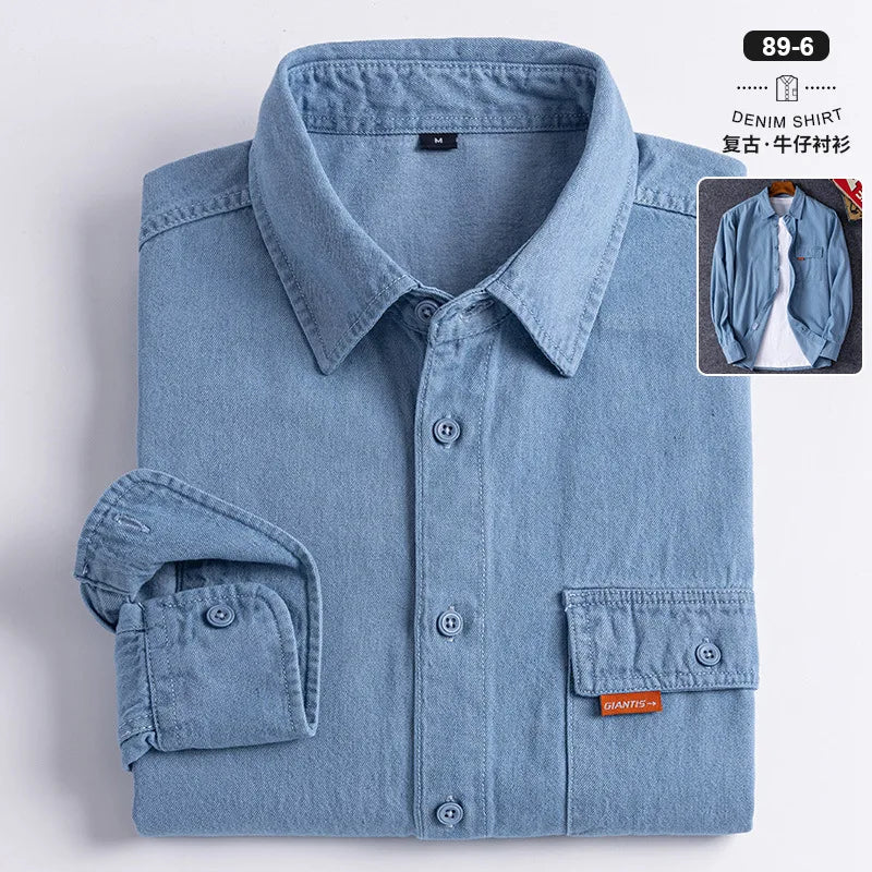 Retro Cotton Washed Denim Shirt