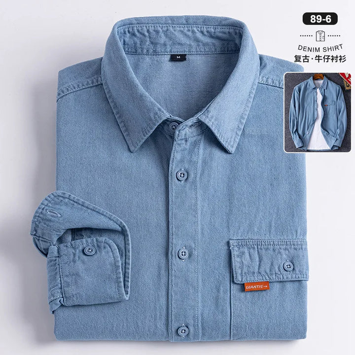 Retro Cotton Washed Denim Shirt
