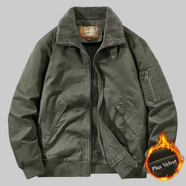 Fleece Lined Windproof Warm Parka Jacket