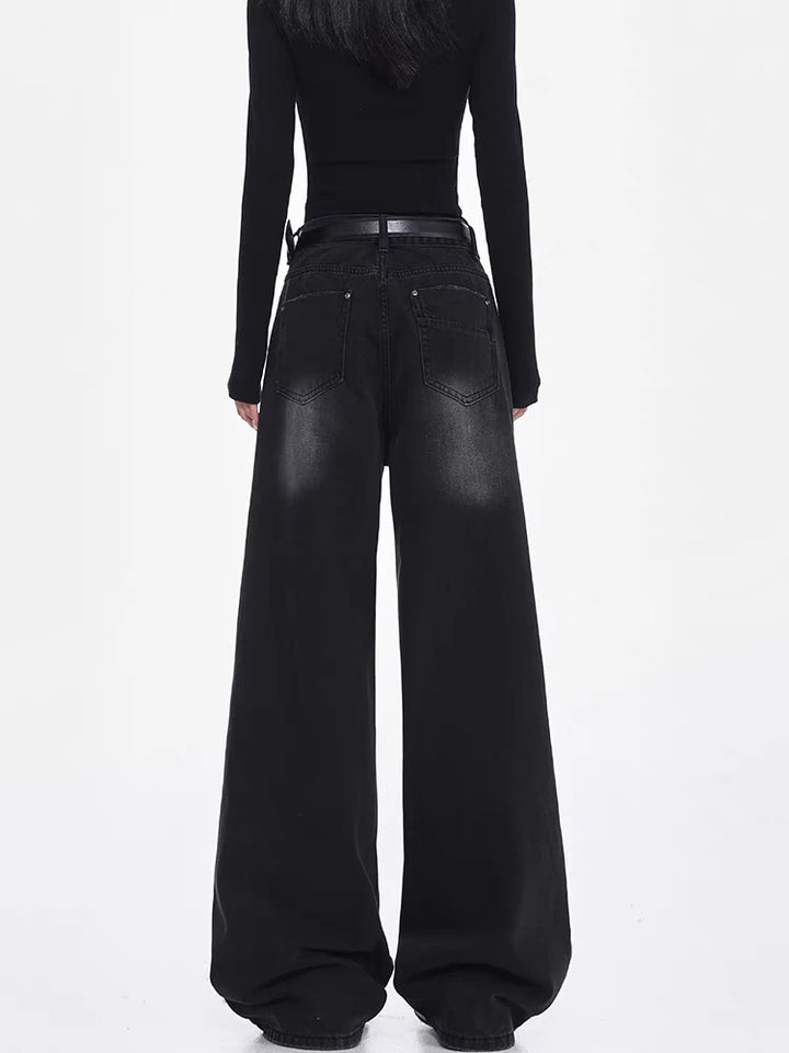 Street Style High Waist Wide-leg Jeans