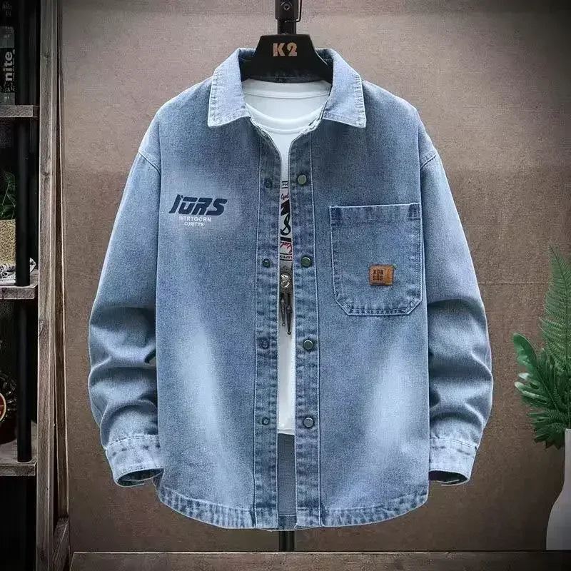 Printed Denim Cowboy Winter Shirt