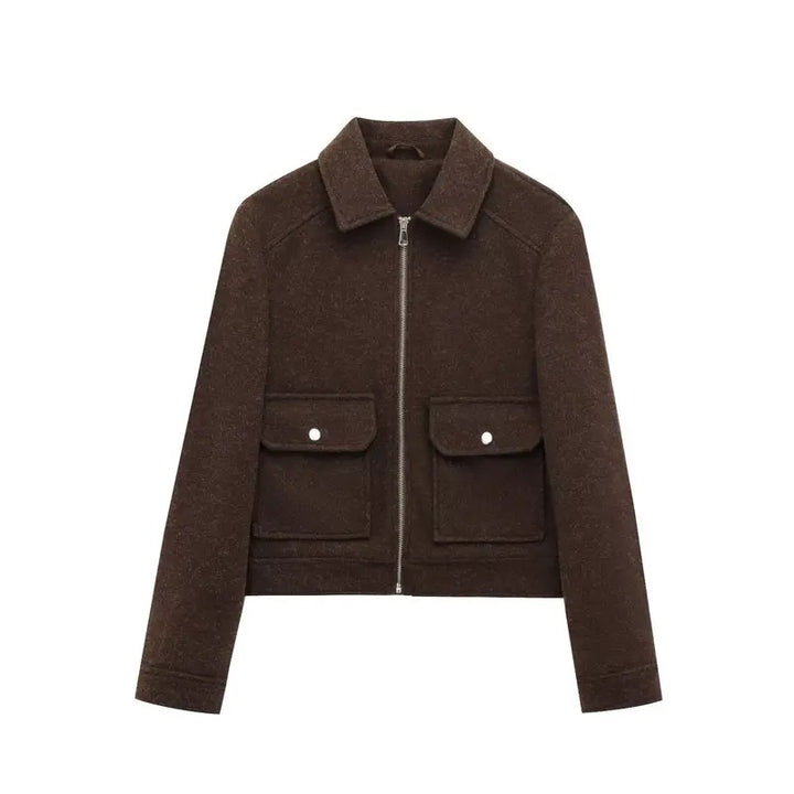 Chic Zipper Accent Coat for Fall