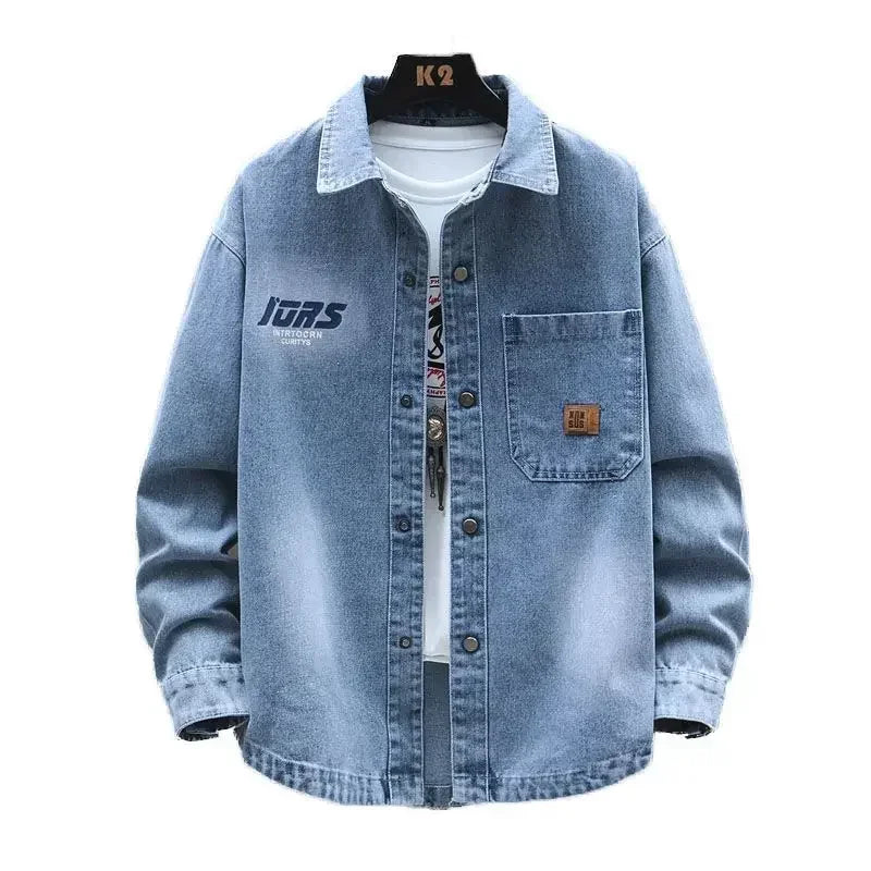 Printed Denim Cowboy Winter Shirt