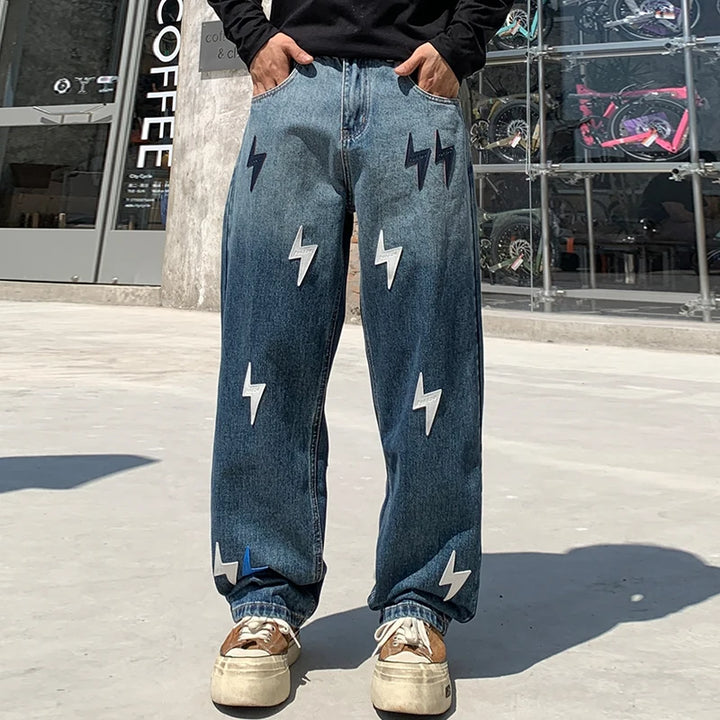 Lightning Gradient Wide-Leg Jeans