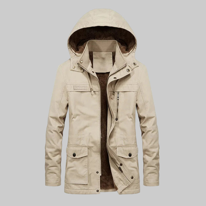 Thick Cotton Padded Multi-Pocket Military Cargo Parka