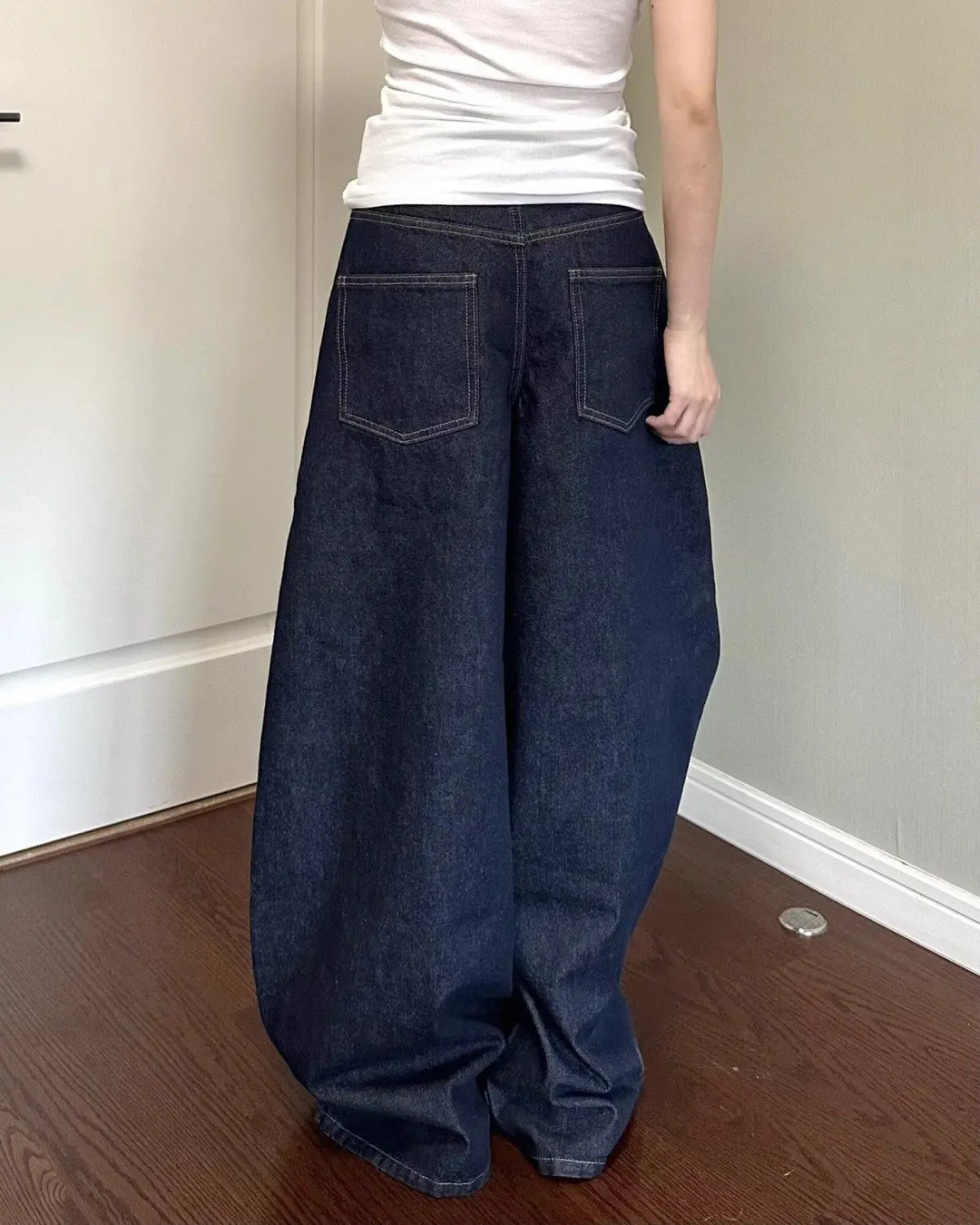 Trendy Unisex High Street Wide-Leg Jeans