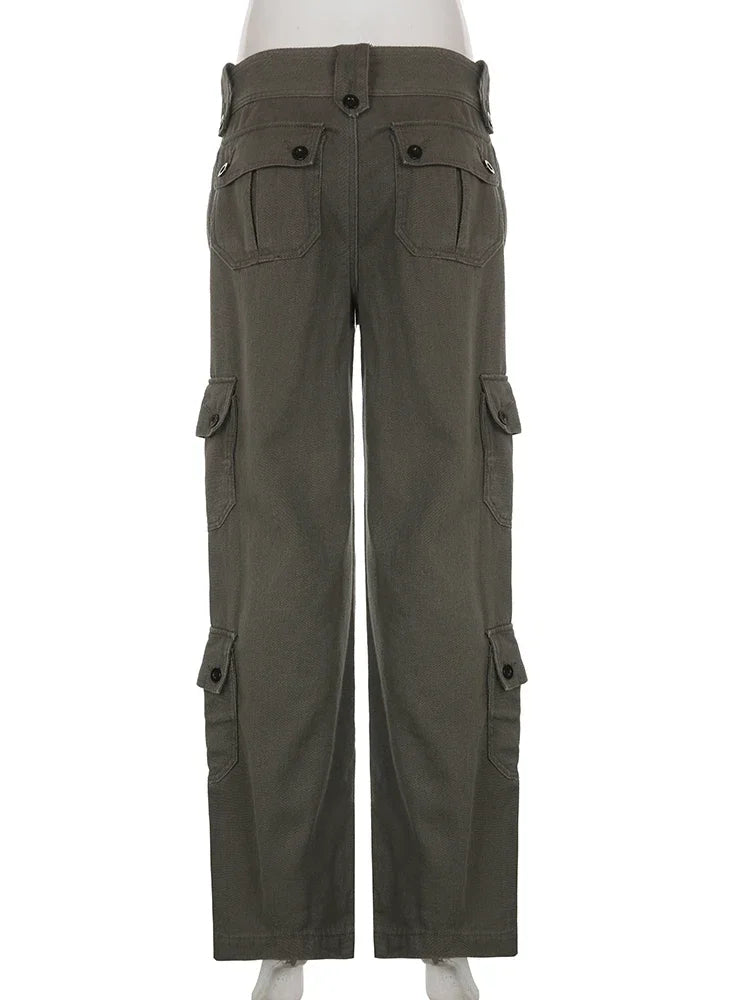 Y2K Low Waist  Denim Cargo Pants