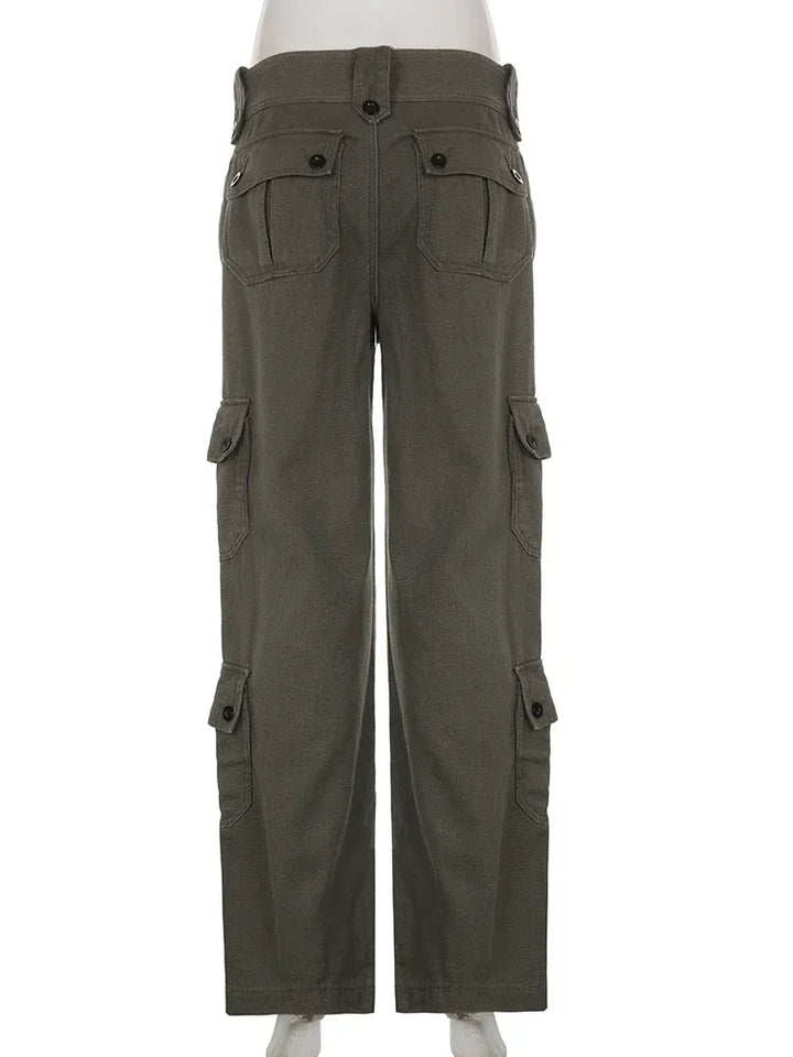 Y2K Low Waist  Denim Cargo Pants