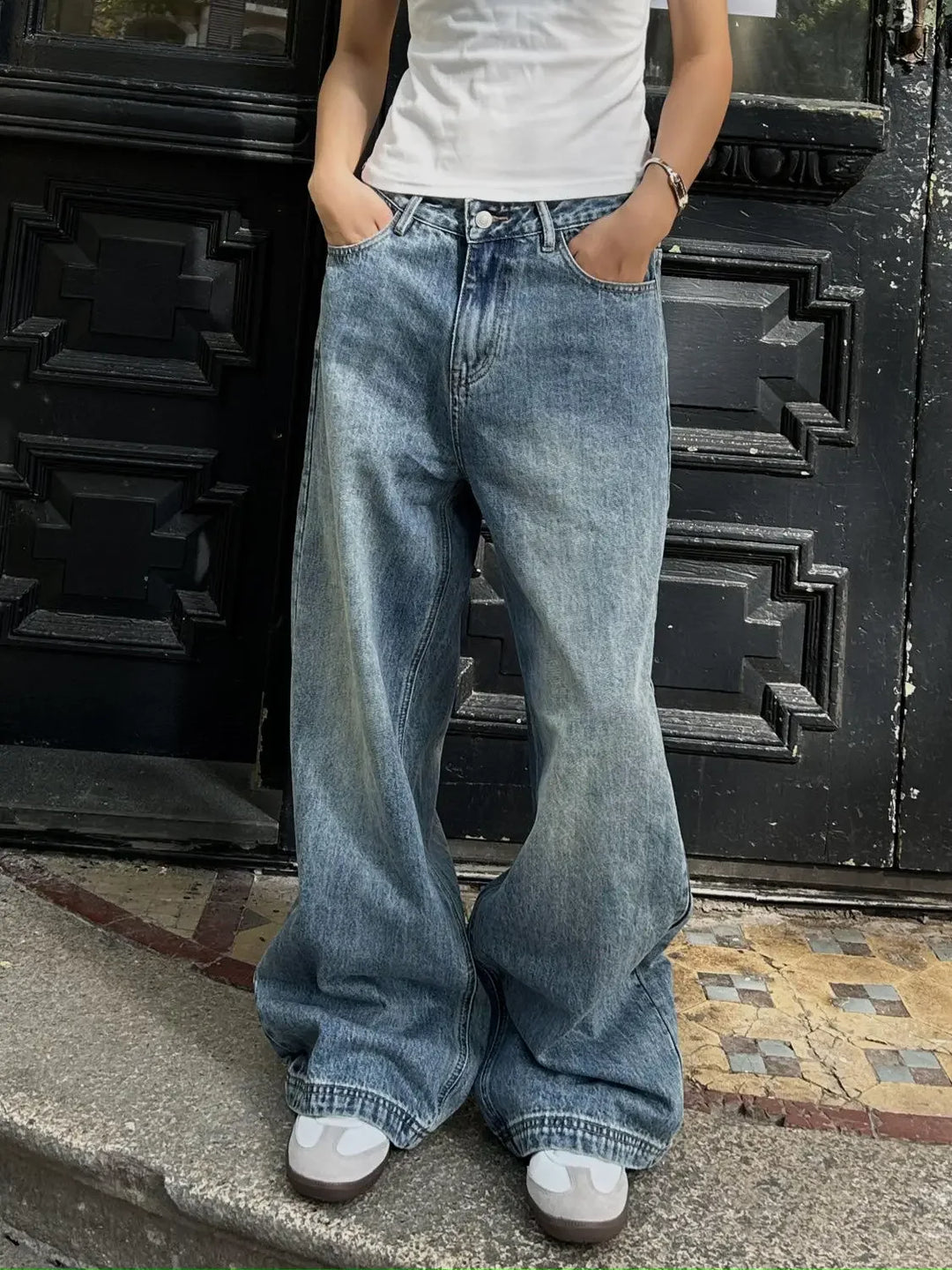Vintage Emo Loose Washed Blue Jeans