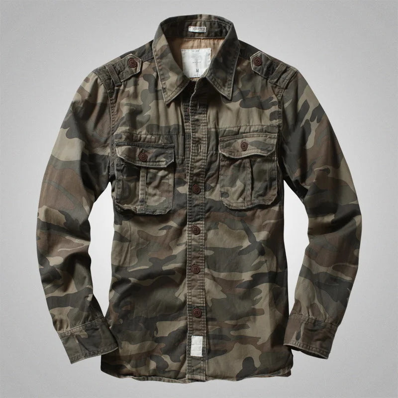 Vintage American Long Sleeve Camouflage Outdoor Shirt