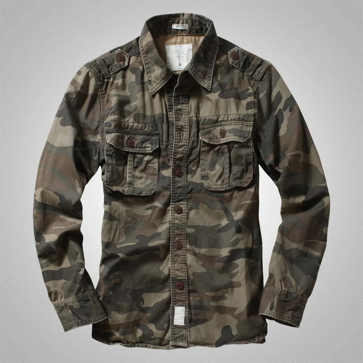 Vintage American Long Sleeve Camouflage Outdoor Shirt