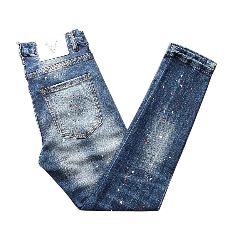 Classic Slim Fit Ripped Jeans