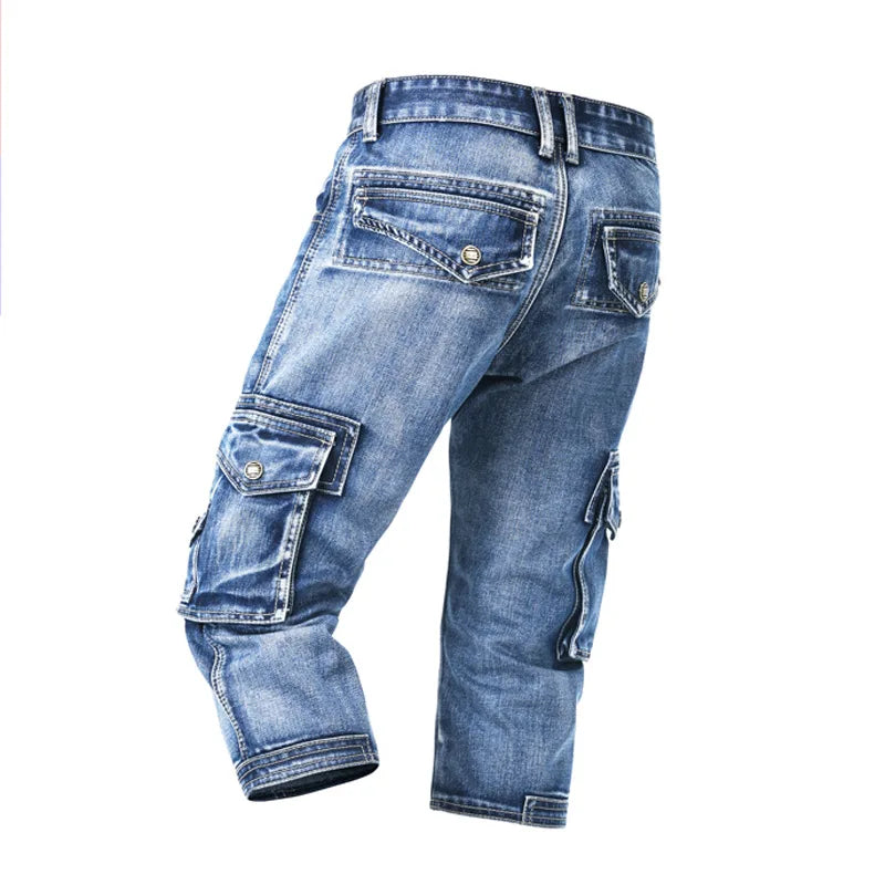 Slim Fit Stretch Denim Shorts