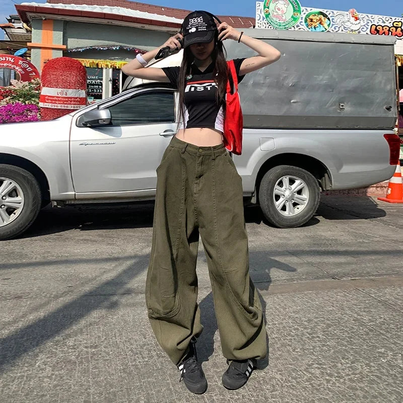 American Fashion-Inspired Wide-Leg Pants