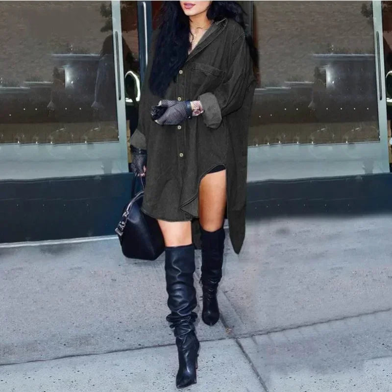 Casual Long Sleeve Irregular Denim Jacket