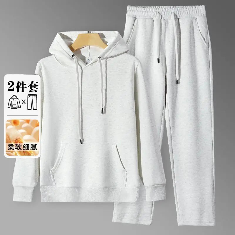 Trendy Hooded Sweatshirt and Sweatpants Set