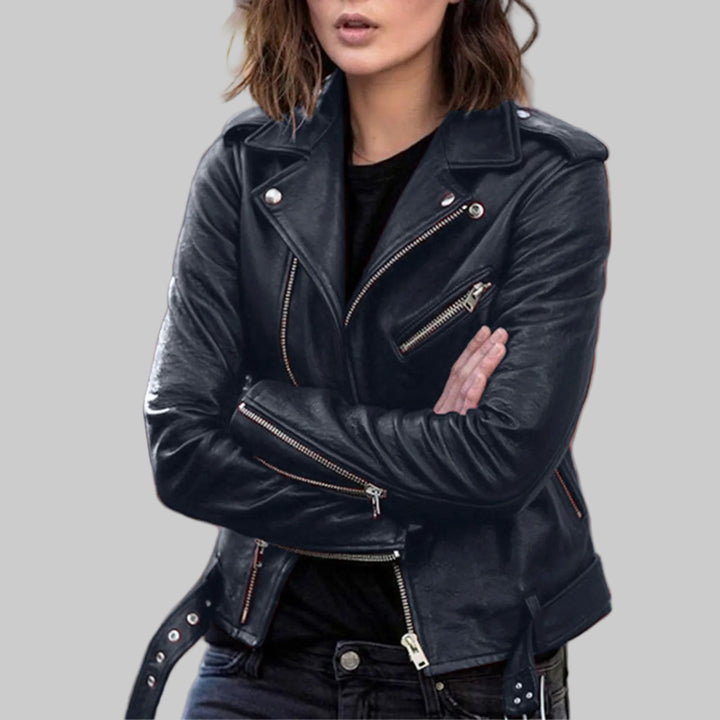 Slim Zipper Up Leather Moto Biker Bomber Jackets