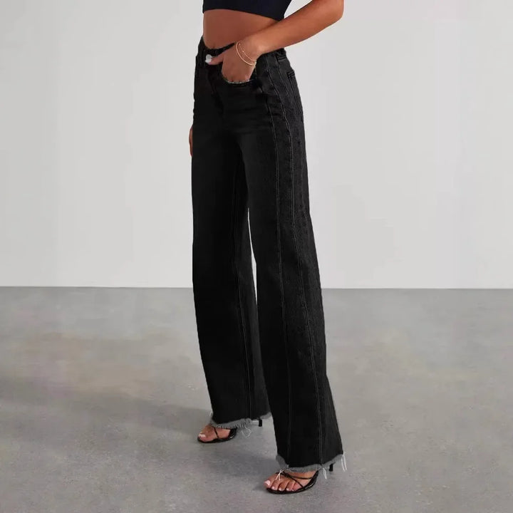 Vintage-Inspired High-Waisted Straight Leg Jeans
