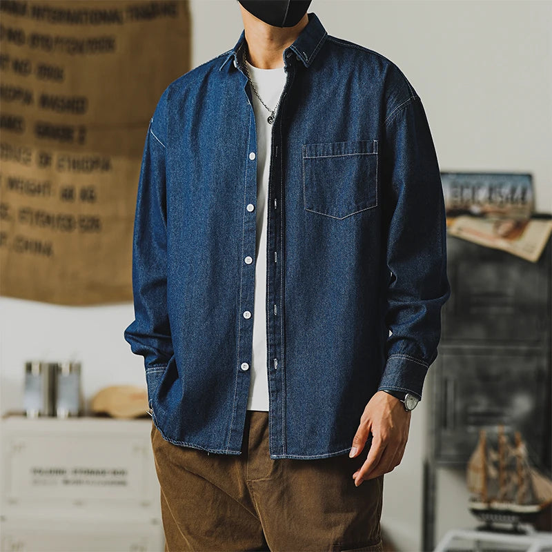 Retro Japanese Korean Style Denim Shirt