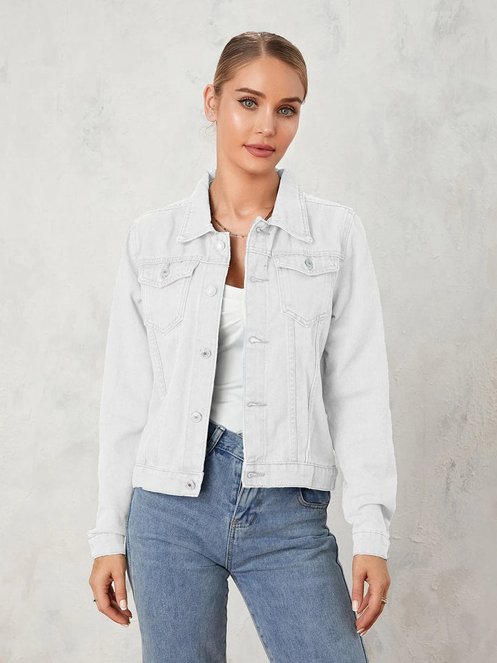 Solid Color Denim Jacket