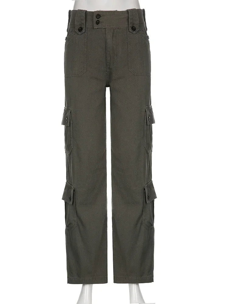 Y2K Low Waist  Denim Cargo Pants