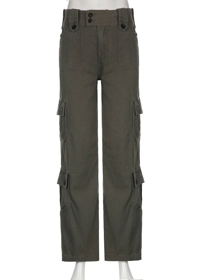 Y2K Low Waist  Denim Cargo Pants