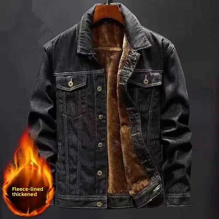 Thick Fleece-Lined Denim Jacket