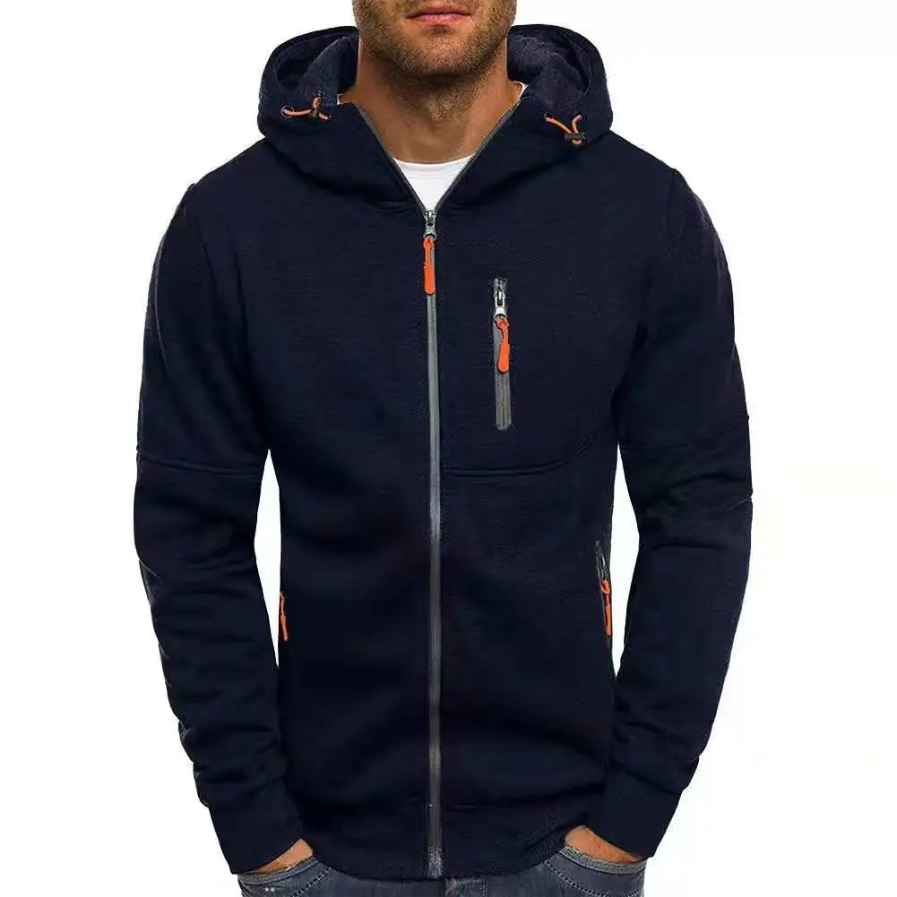 Zipper Pocket Jacquard Hoodie