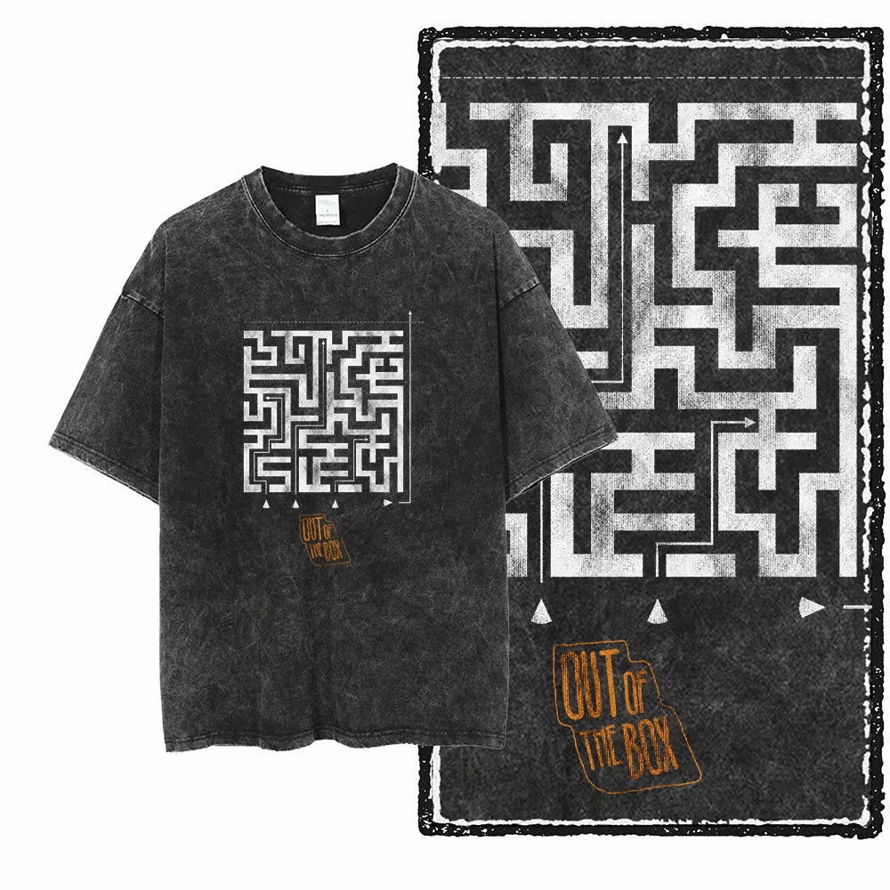 Unisex Acid Washed Graphic Cotton T-Shirt