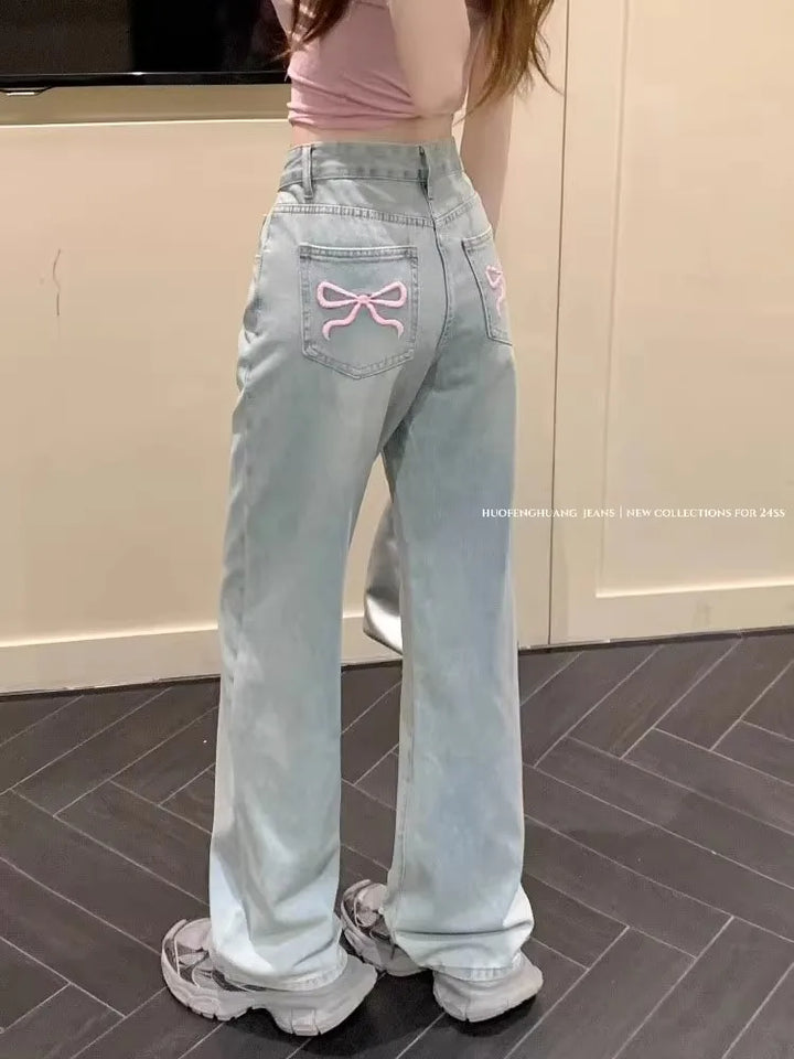 Distressed Trending Wide Leg Slimming Jeans