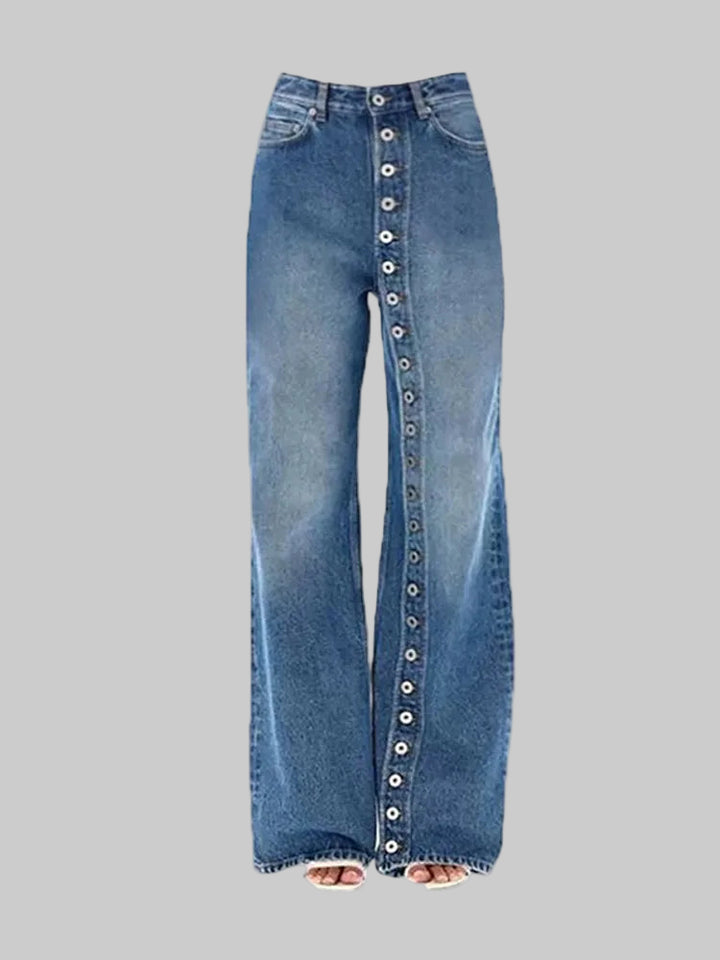 Retro American  High Waist Wide Leg Jeans