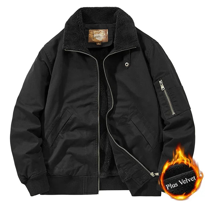 Fleece Lined Windproof Warm Parka Jacket