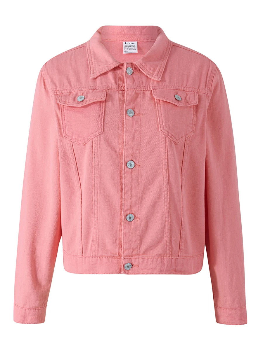 Solid Color Denim Jacket