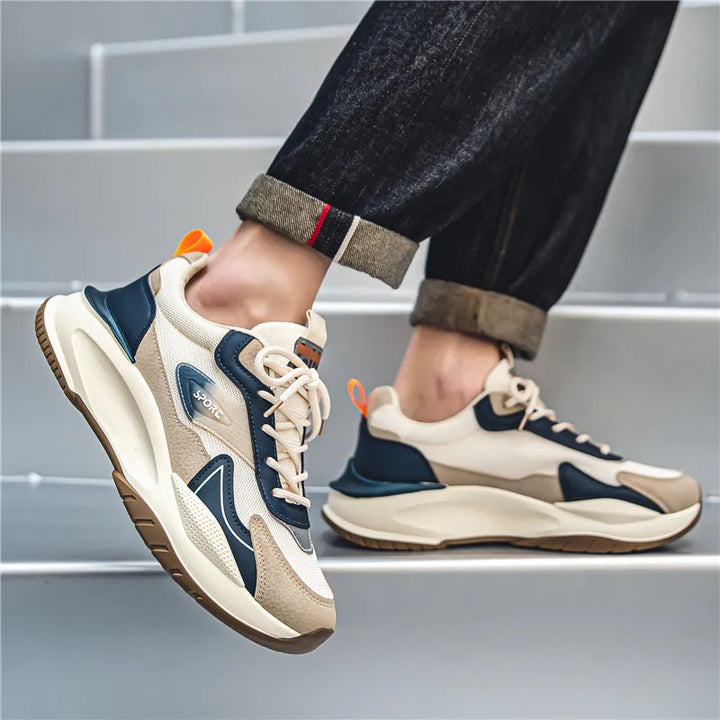 Lightweight Color-Cord Lace-Up Sneakers