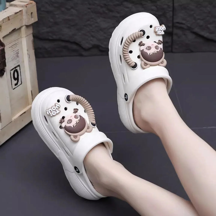 Summer Women's Cute Platform Sandals - Breathable Thick Sole Slippers for Beach