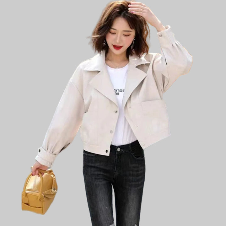 Short PU Leather Motorcycle Jacket