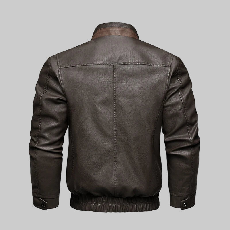PU Leather Retro Motorcycle Jacket