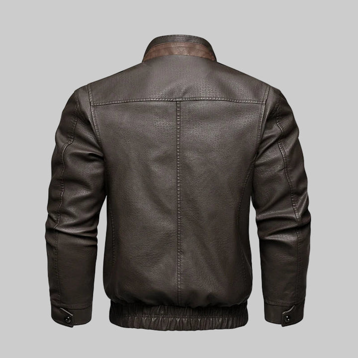 PU Leather Retro Motorcycle Jacket
